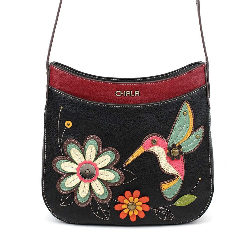 CHALA Crescent Crossbody Women Shoulder Purse with Adjustable Strap - Hummingbird - black - Image 4
